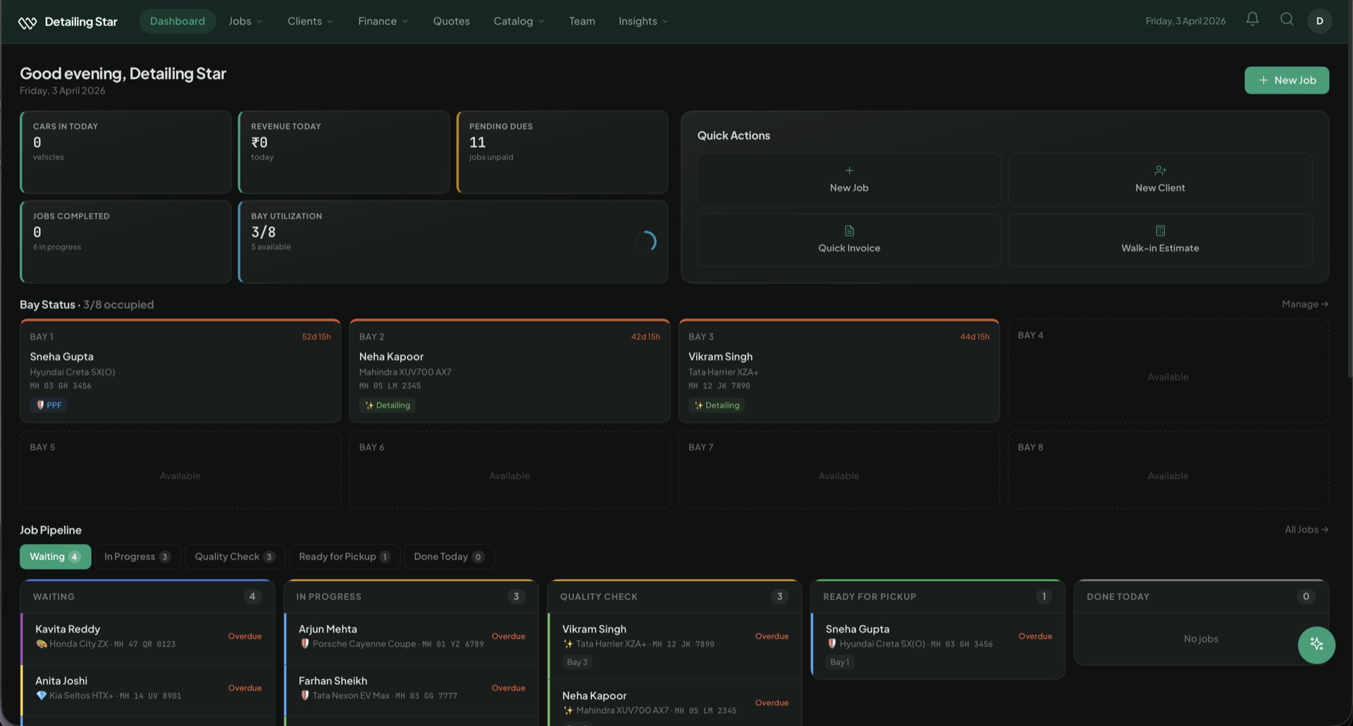 WorkshopPlug dashboard